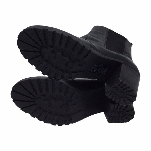 H&M black leather chunky heel ankle Boots - Picture 10 of 13